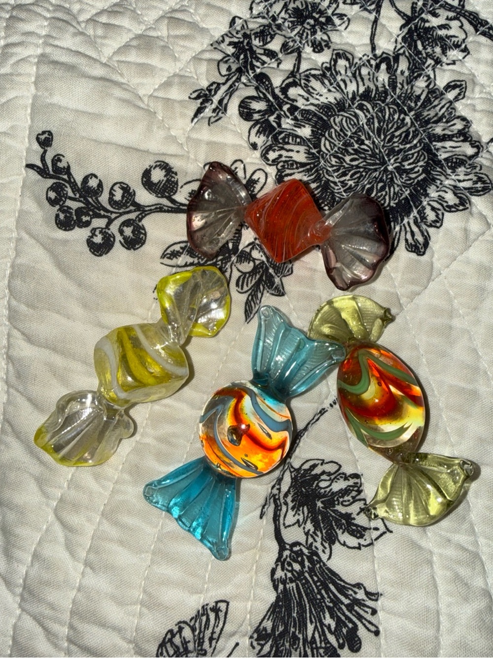 Glass blown wrapped candy VTG lot 4